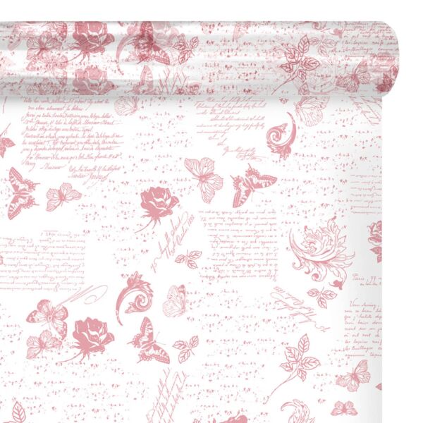 Patterned polypro roll Romance for bouquets 0.80x100 m rose 35