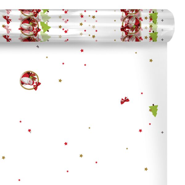 Patterned polypro roll Santa for Christmast 0.60x120 m rouge 35
