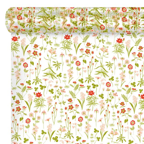 Patterned polypro roll Ysée for bouquets 0.80x100 m rouge 35