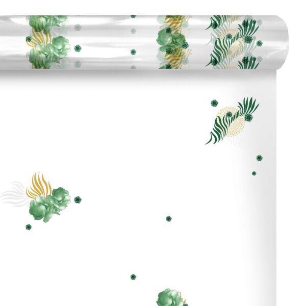 Rouleau de polypropylène fantaisie Zebra pour bouquets 0.80x120 m vert 35