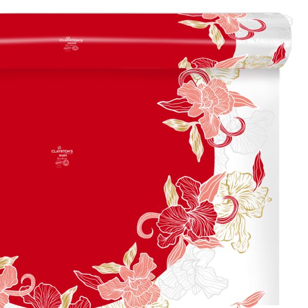 Rame en rouleau fantaisie en polypropylène Silas pour bulle d'eau 0.80x40 m rouge 40
