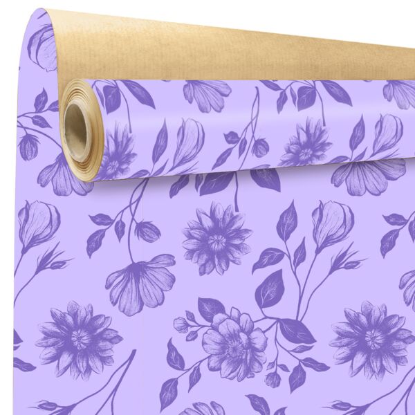 Patterned kraft roll Sydney 0.79x40 m parme 60