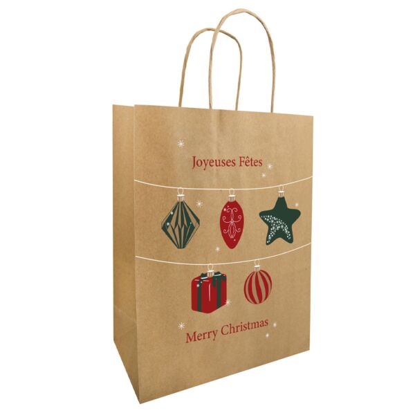 Sac en papier kraft Parure pour Noël