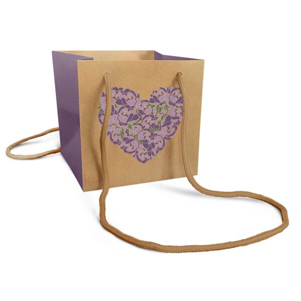 Sac en carton résistant à l'eau Carré pour occasion spéciale 130 x 130 x 130 mm violet