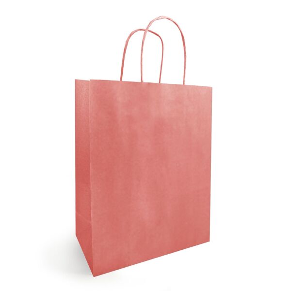 Sac kraft à poignées torsadées pour le transport 230 + 120 x 300 mm orange Blanc