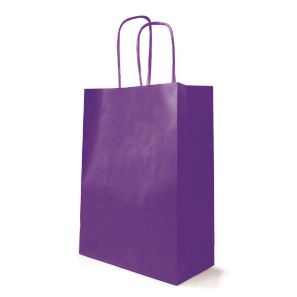 Kraft bag with twisted handles 230 + 120 x 300 mm violet Blanc