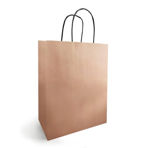 Sac en papier kraft métallisé avec poignées torsadées