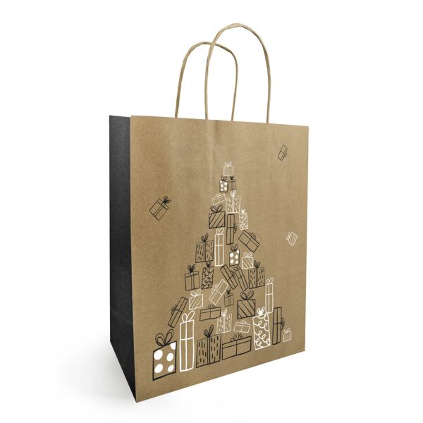 Sac kraft Festivity 340 + 140 x 395 mm noir