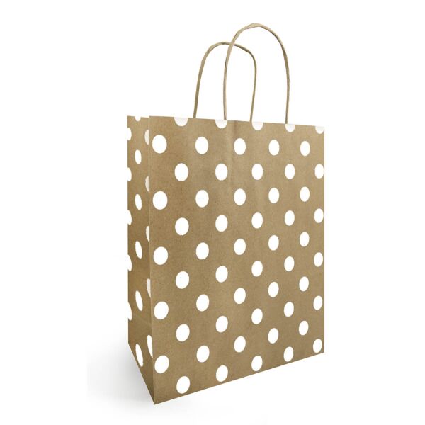 Kraft Bags Pois2 180 + 80 x 220 mm blanc