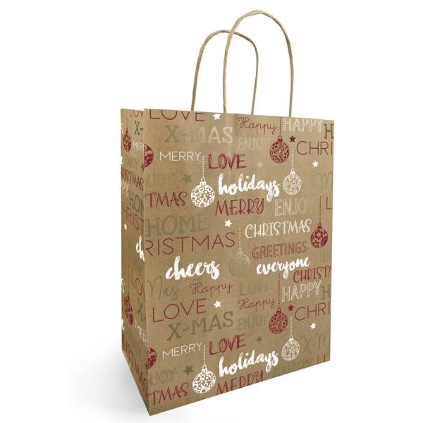 Sac kraft avec poignées torsadées 260 + 120 x 320 mm multicouleur Naturel