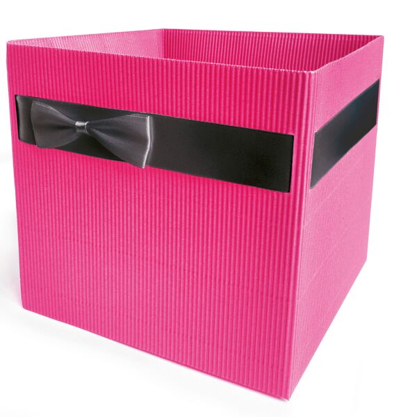 Eco-friendly cardboard pot-cover Simply 105 x 105 x 100 mm rose