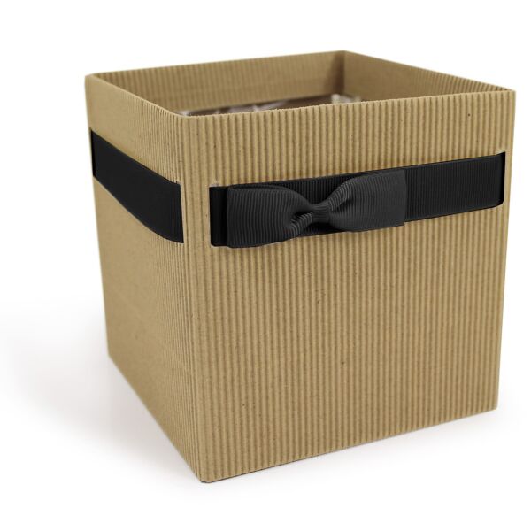 Cache-pot éco-responsable en carton Simply naturel 120 x 120 x 125 mm noir