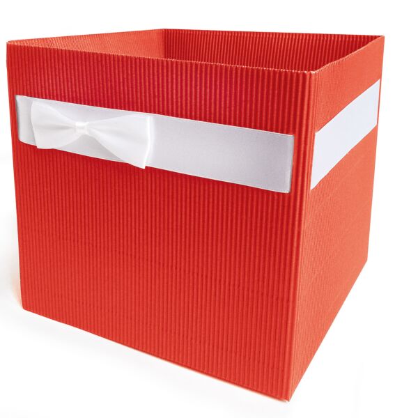 Cache-pot éco-responsable en carton Simply 105 x 105 x 100 mm rouge