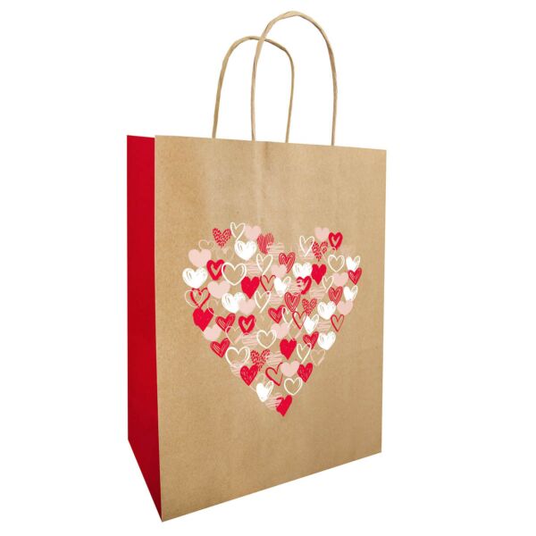 Kraft Bags Mylove 230 + 120 x 300 mm rouge