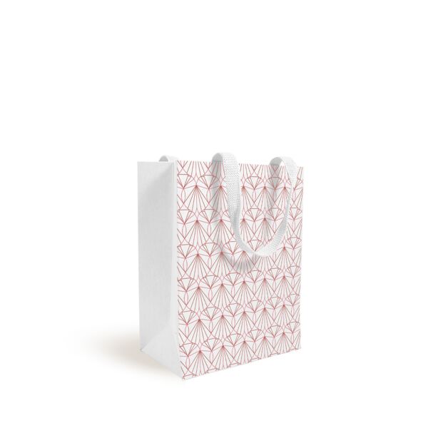 Sac en carton Luxe avec poignées plates 180 + 100 x 230 mm argent