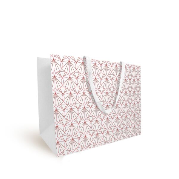 Sac en carton Luxe avec poignées plates 200 + 100 x 170 mm argent