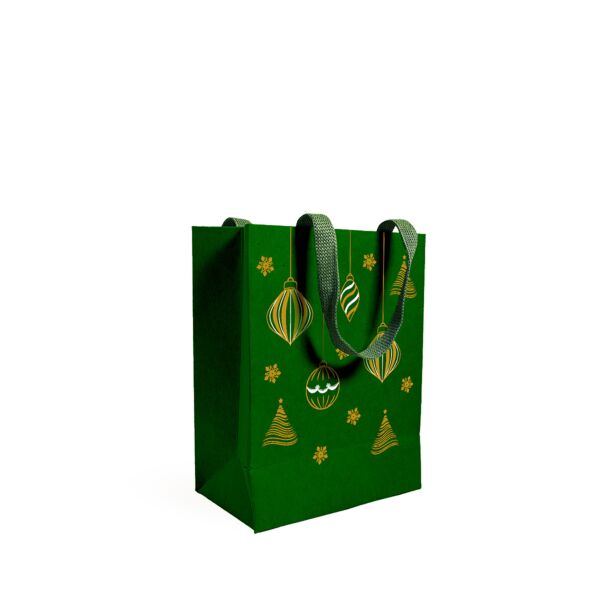Cardboard bag Luxe with flat handles 180 + 100 x 230 mm vert