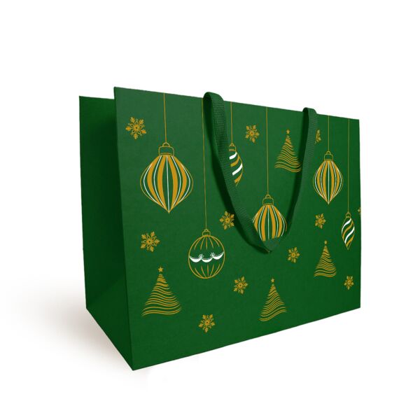 Cardboard bag Luxe with flat handles 250 + 100 x 220 mm vert