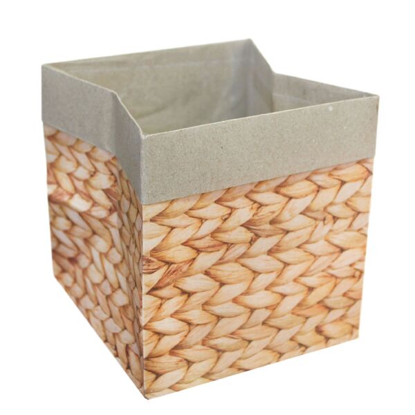 Cache-pot en carton éco-responsable Casual 120 x 120 x 125 mm marron