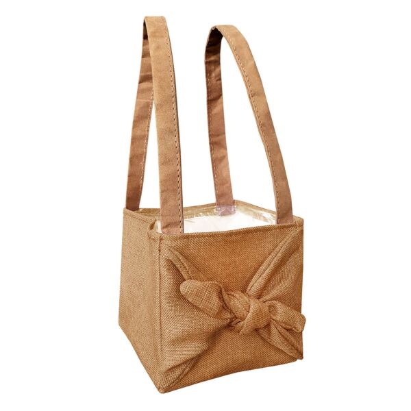 Sac éco-responsable et résistant à l'eau Fuki avec noeud fabriqué à partir de bouteilles plastique 115 x 115 x 120 mm marron