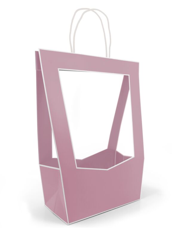Sac en carton avec ouverture transparente Médaillon 300 x 300 x 400 mm violet