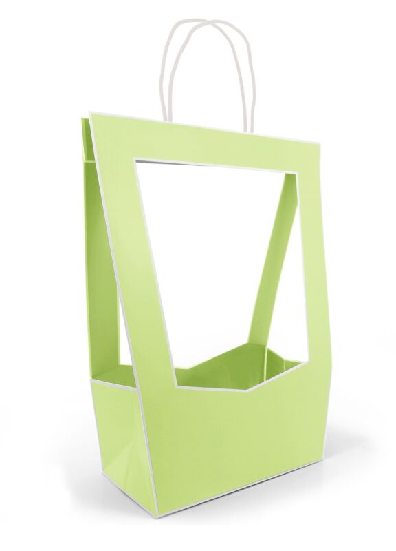 See-through cardboard bag Médaillon 118 x 120 x 350 mm vert