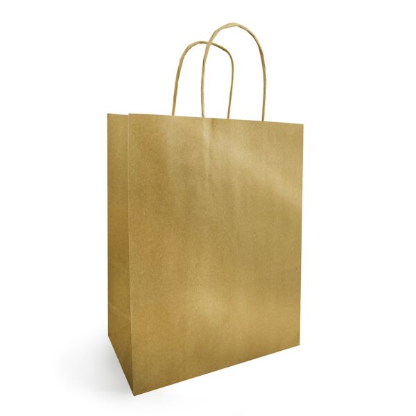 Sac en papier kraft métallisé pour le transport 180 + 80 x 220 mm or