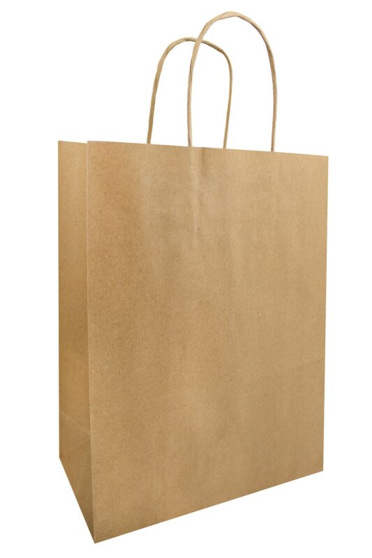 Sac kraft à poignées torsadées pour le transport 450 + 140 x 495 mm neutre Ecr-Rec