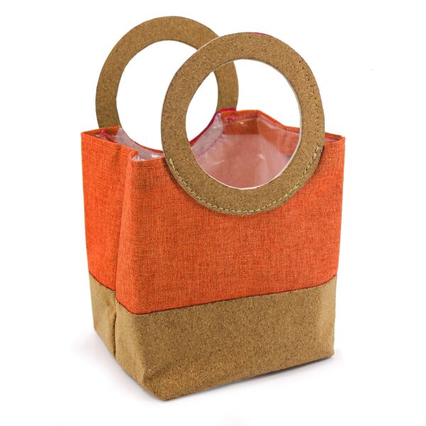 Seaside eco-responsible, water-resistant bag with round handles 115 x 115 x 195 mm marron