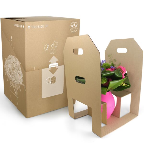 Cardboard box for anti-spill diabol'o vase deliveries 330*500 naturel