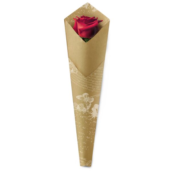 Kraft single stem sleeve Romance for Valentine's day