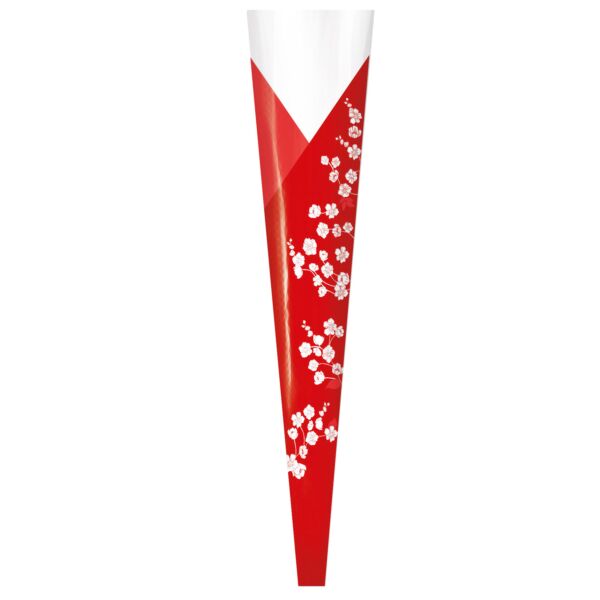 Cône fleur à l'unité en polypropylène Elisabeth pour la st Valentin 80x13.5x3 cm rouge